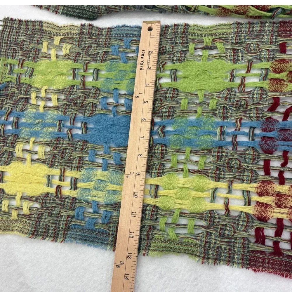 Steampunk Artisan Hand Woven Open Knit Fringe Scarf Shawl Multi-Color OS